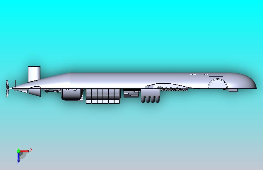 潜艇内部演示结构3D图纸 Solidworks设计