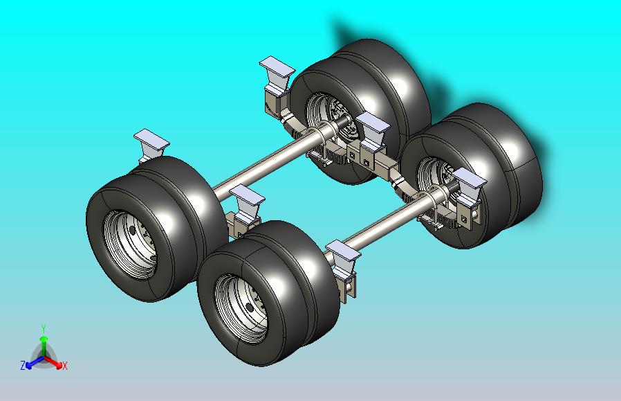 重载串联车轴3D数模图纸 STEP格式