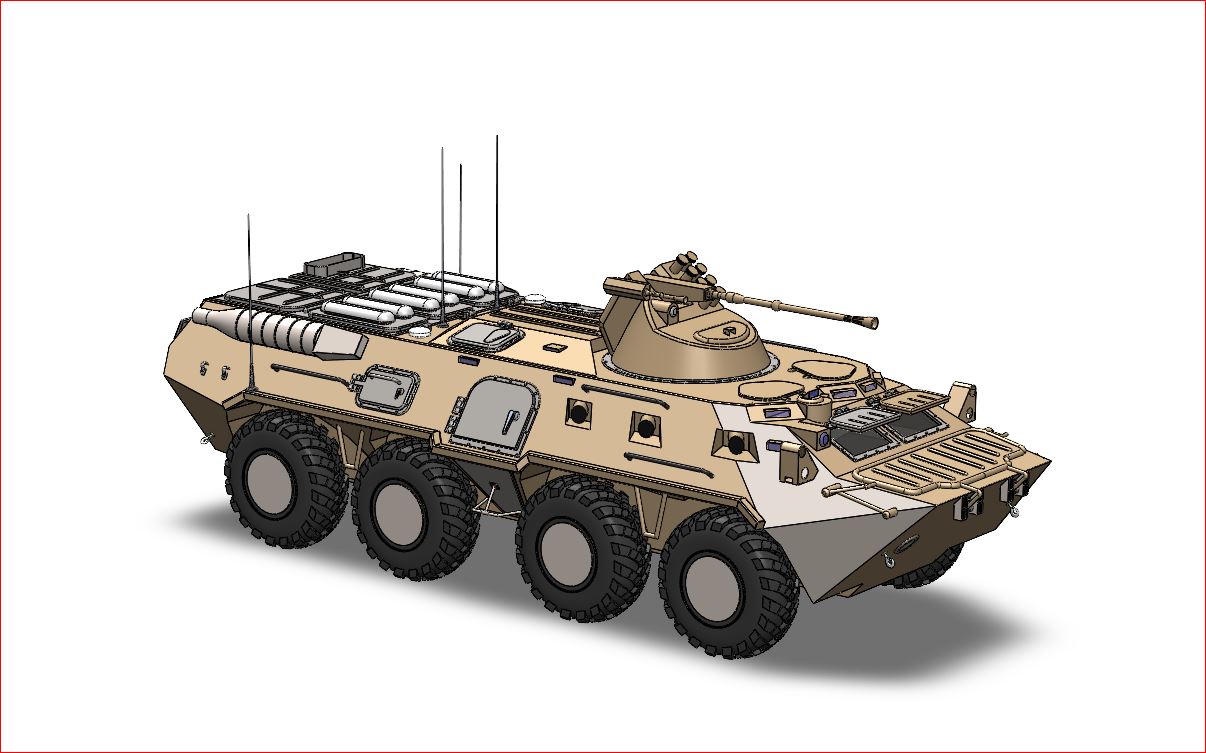 装甲运兵车模型3D图纸 STEP格式
