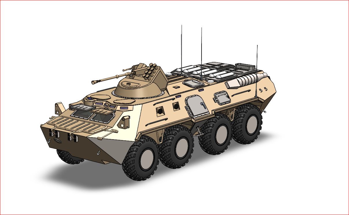 装甲运兵车模型3D图纸 STEP格式