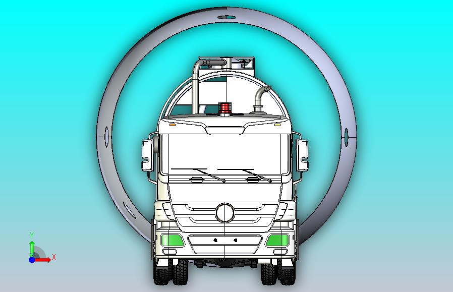环卫污水真空车3D数模图纸 IGS格式