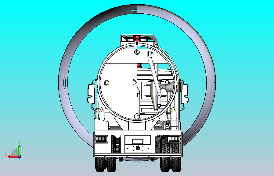 环卫污水真空车3D数模图纸 IGS格式