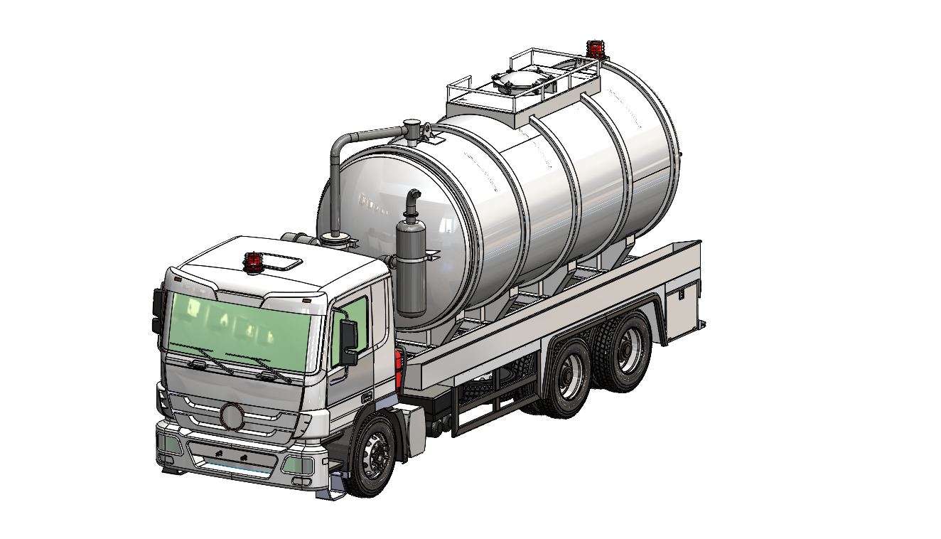 环卫污水真空车3D数模图纸 IGS格式