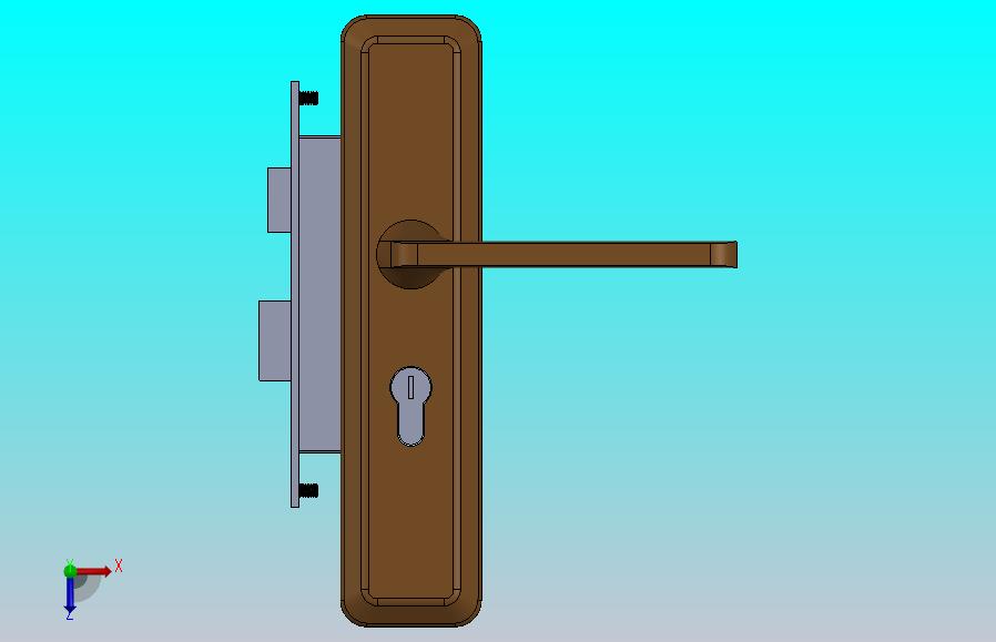 把手门锁3D模型图纸 Solidworks设计