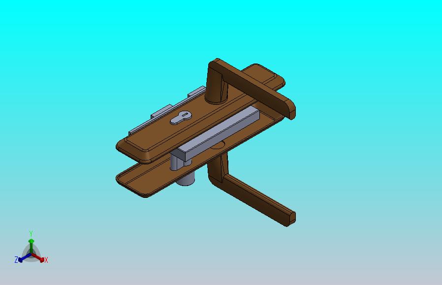 把手门锁3D模型图纸 Solidworks设计