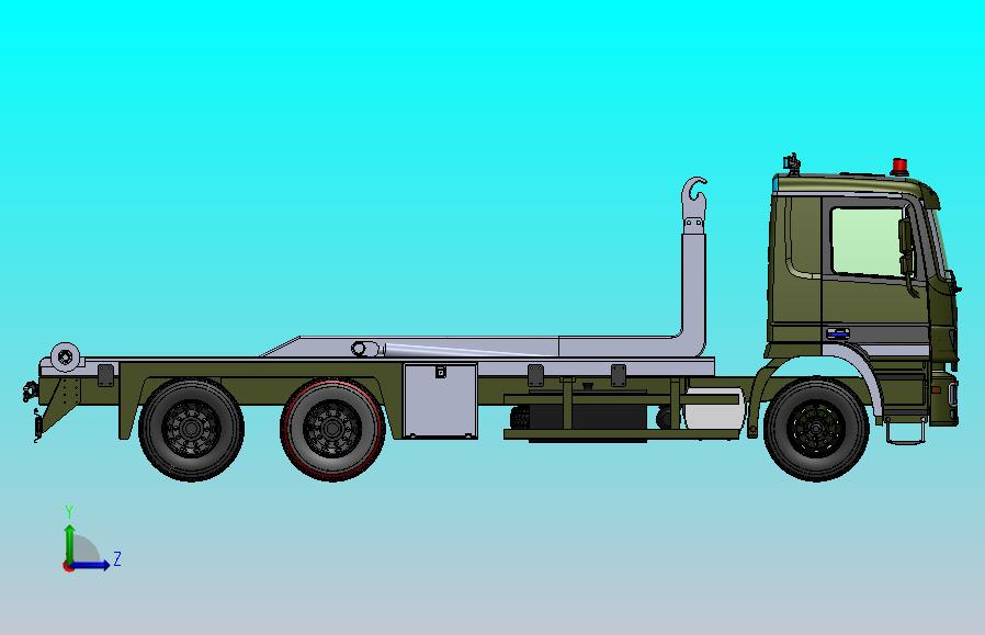 钩臂式起重卡车3D图纸 Solidworks设计