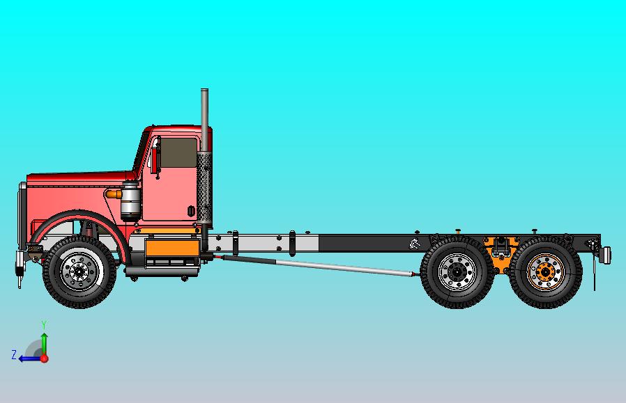 肯沃斯T370大卡车模型3D图纸 Solidworks设计