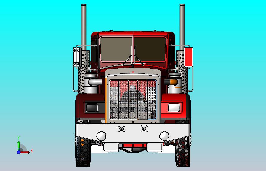 肯沃斯T370大卡车模型3D图纸 Solidworks设计