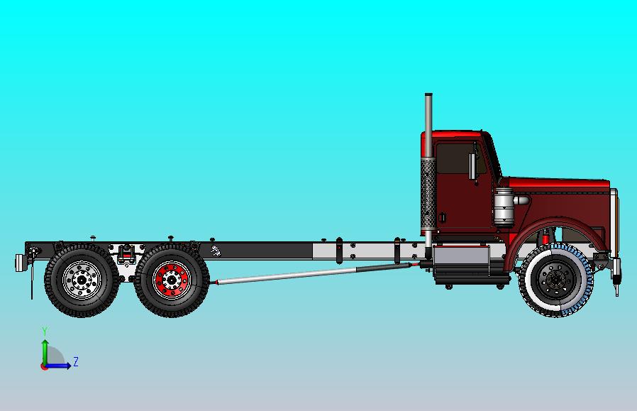 肯沃斯T370大卡车模型3D图纸 Solidworks设计