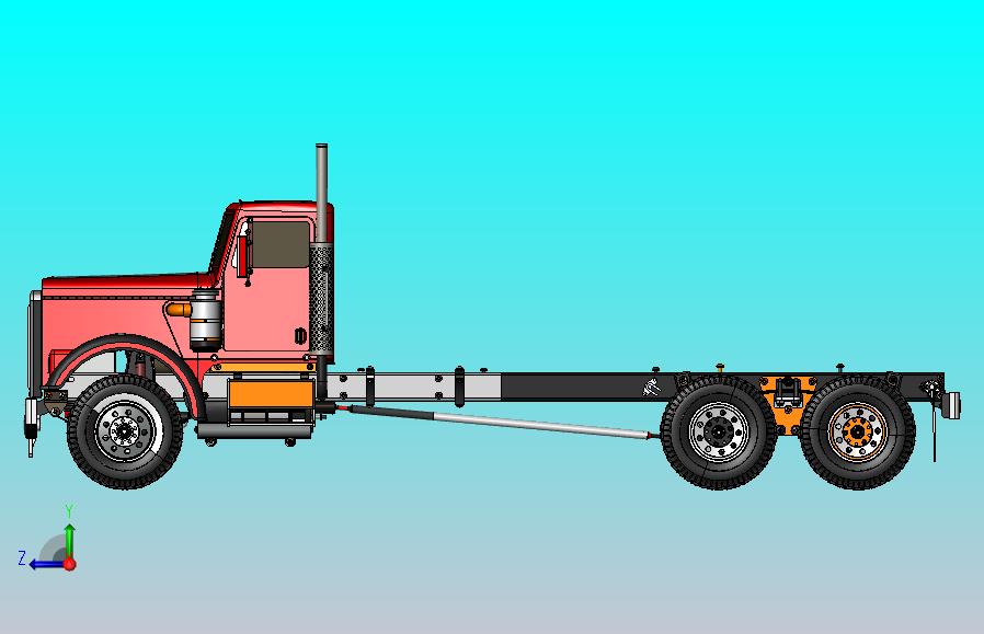 肯沃斯T370大卡车模型3D图纸 Solidworks设计