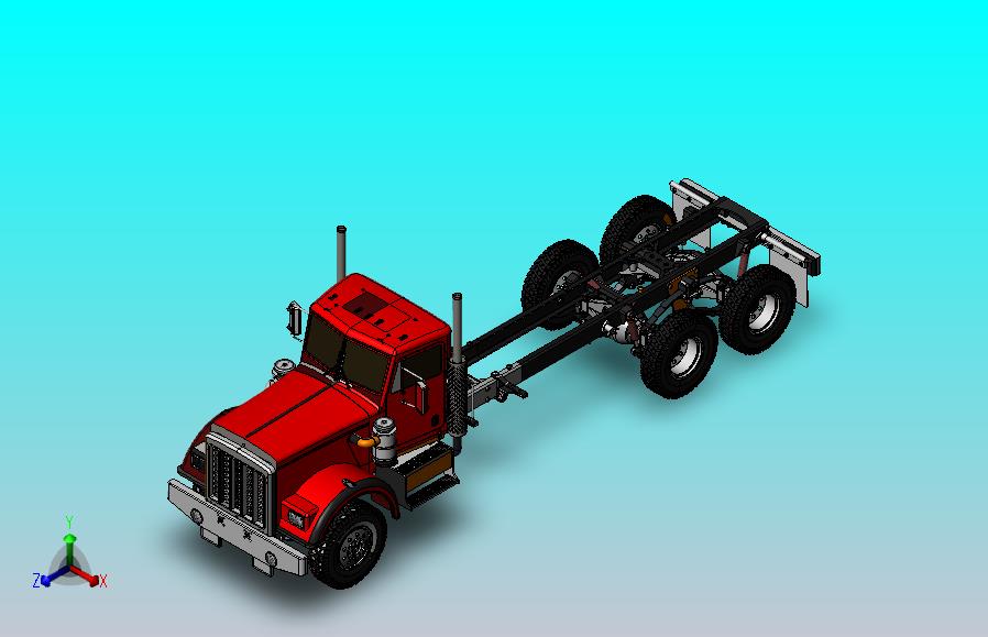 肯沃斯T370大卡车模型3D图纸 Solidworks设计
