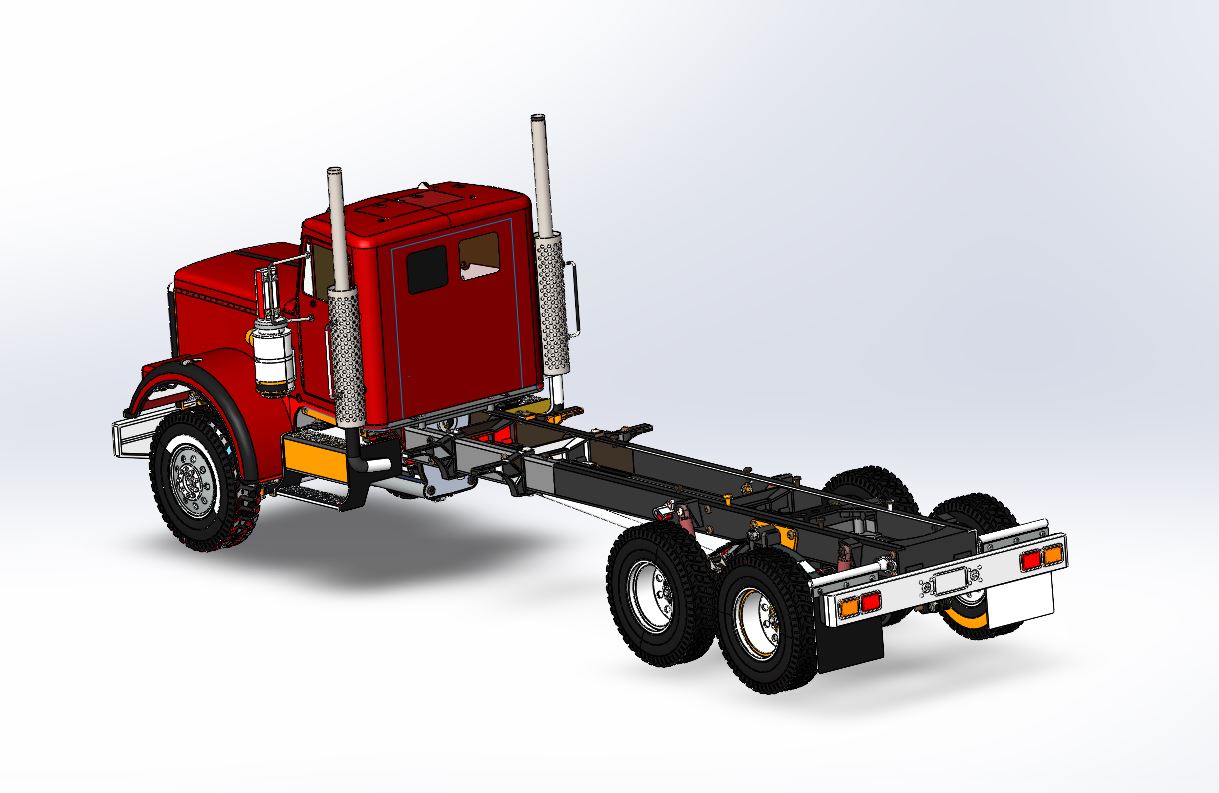 肯沃斯T370大卡车模型3D图纸 Solidworks设计