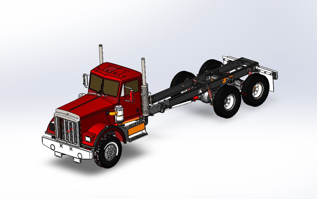 肯沃斯T370大卡车模型3D图纸 Solidworks设计