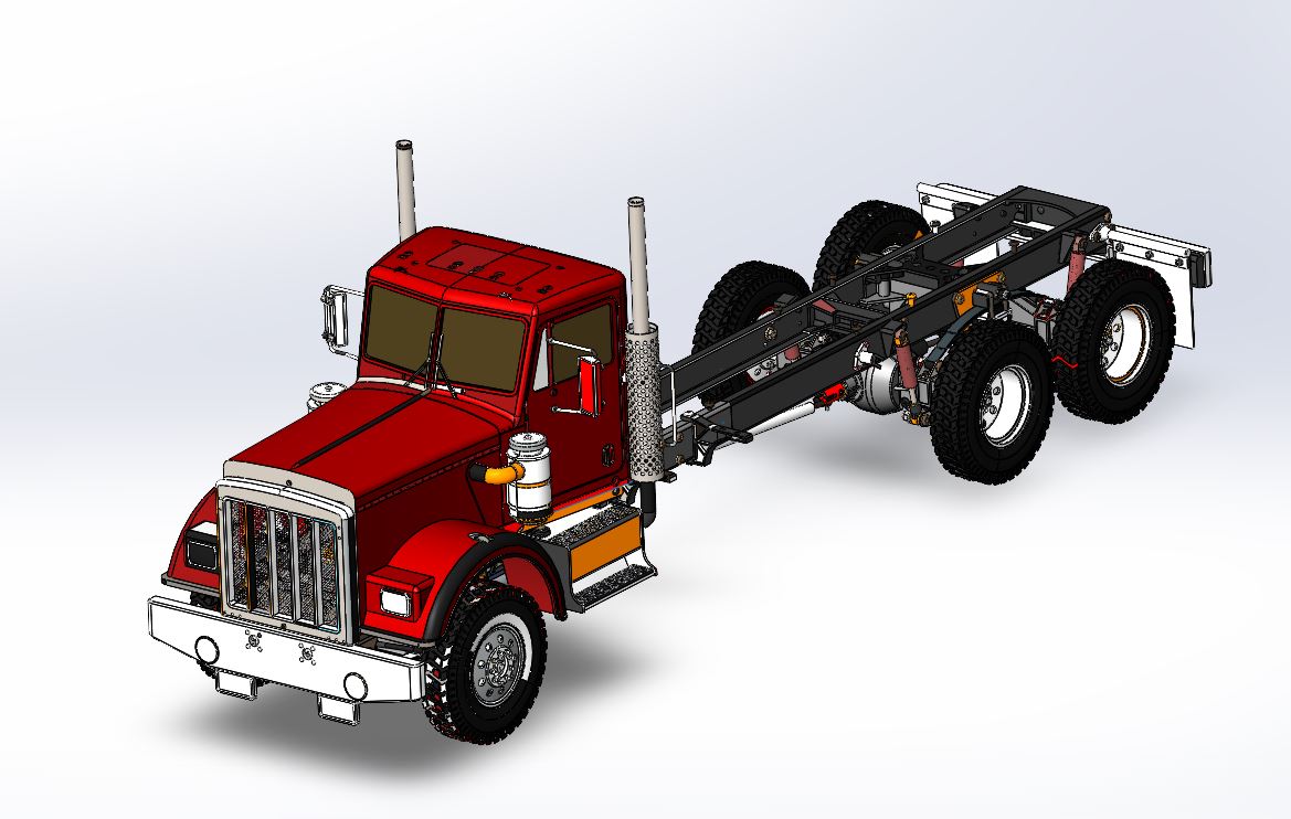 肯沃斯T370大卡车模型3D图纸 Solidworks设计
