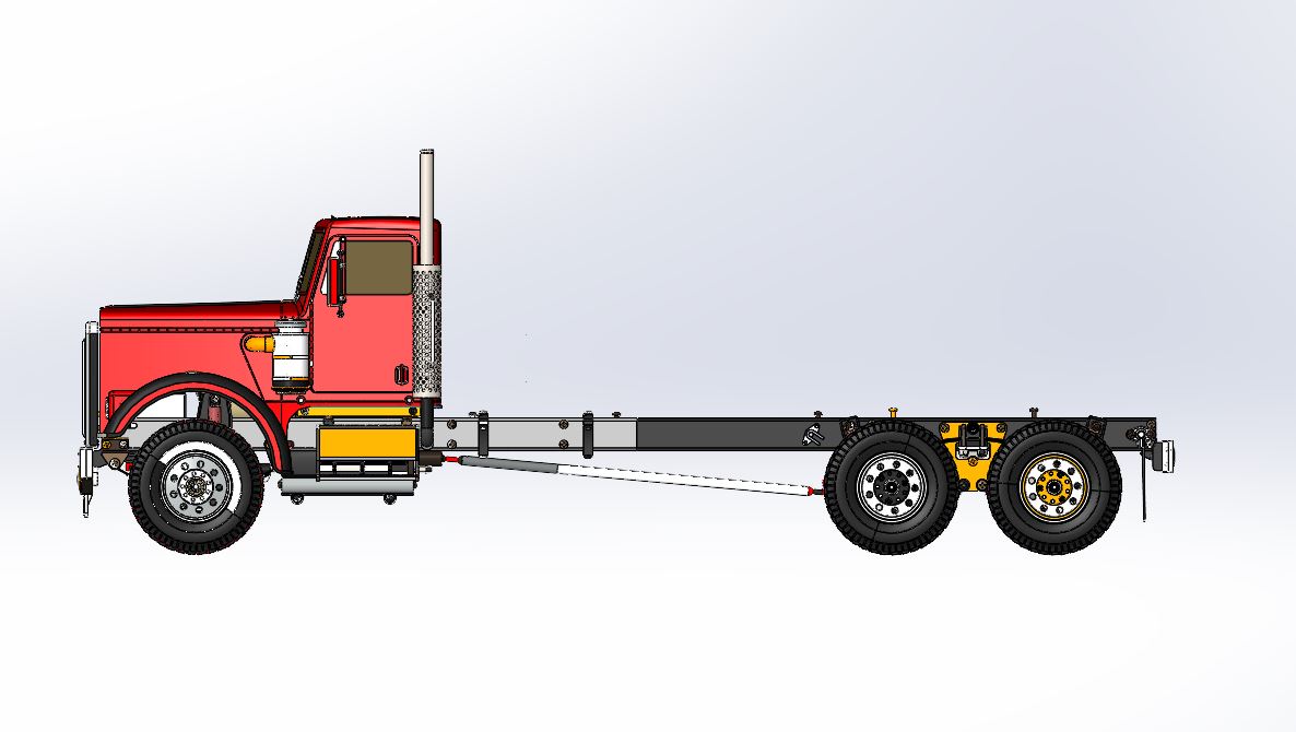 肯沃斯T370大卡车模型3D图纸 Solidworks设计