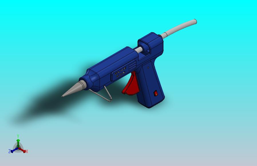 热熔胶木仓简易模型3D图纸 Solidworks设计