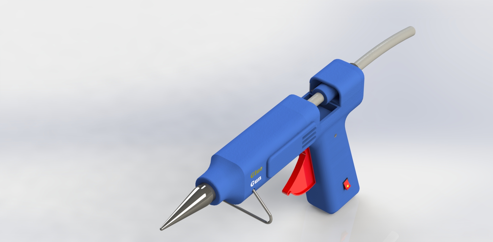 热熔胶木仓简易模型3D图纸 Solidworks设计