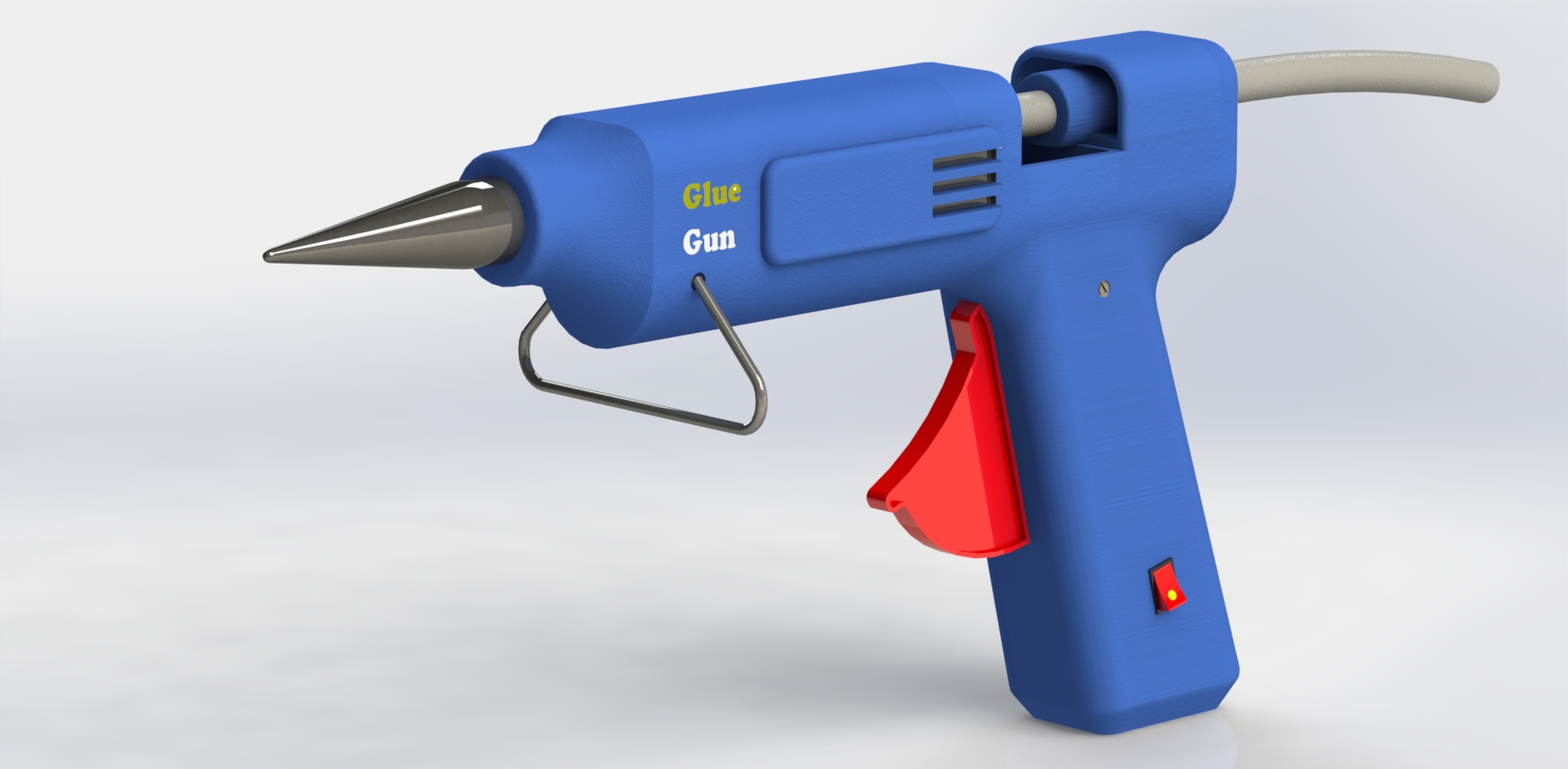 热熔胶木仓简易模型3D图纸 Solidworks设计