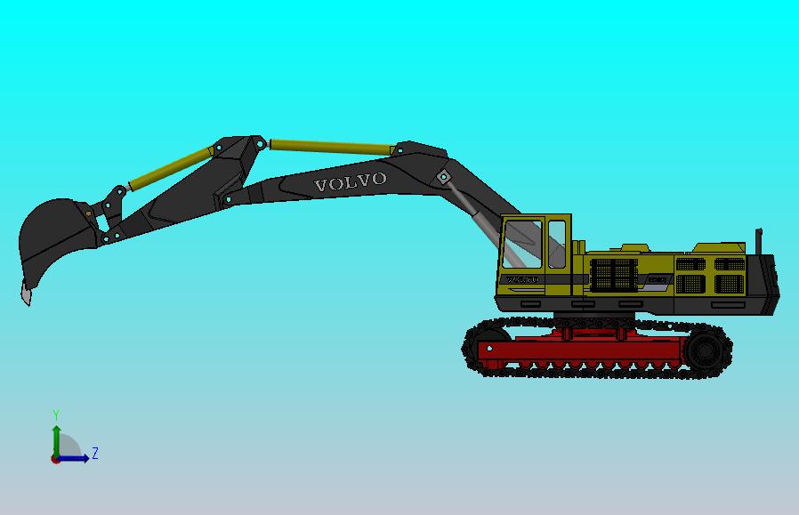 挖掘机简易模型3D图纸 Solidworks设计