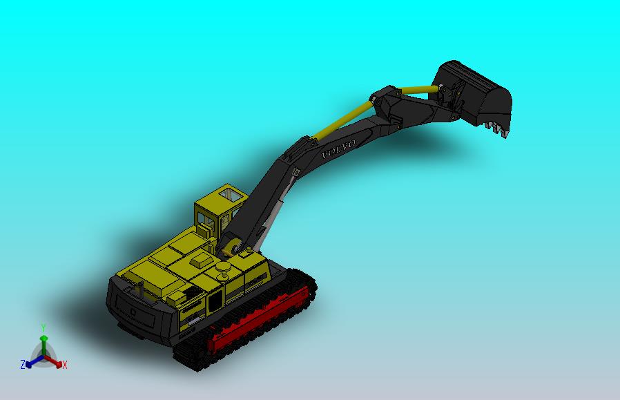 挖掘机简易模型3D图纸 Solidworks设计