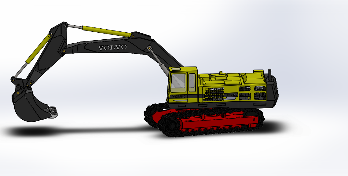 挖掘机简易模型3D图纸 Solidworks设计