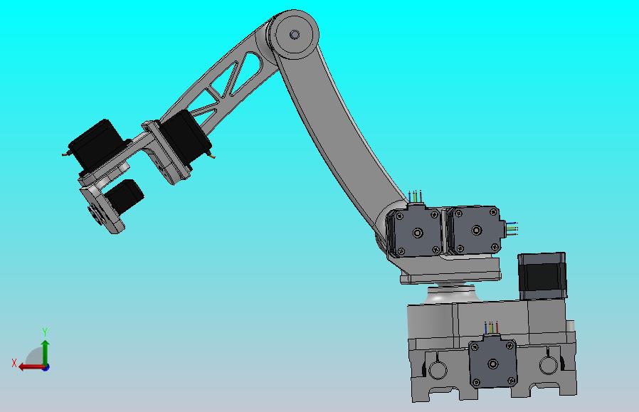 6自由度机械臂+X轴3D图纸 Solidworks设计