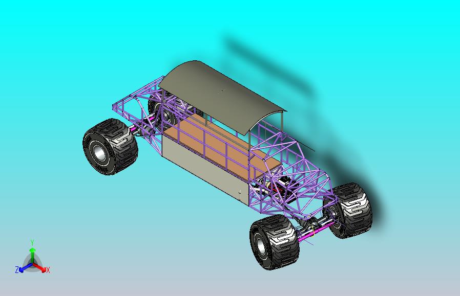 越野观光车结构3D图纸 STP格式