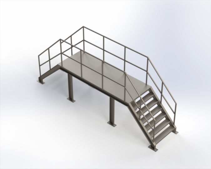 工业钢楼梯 -  3D CAD型号（步骤文件）