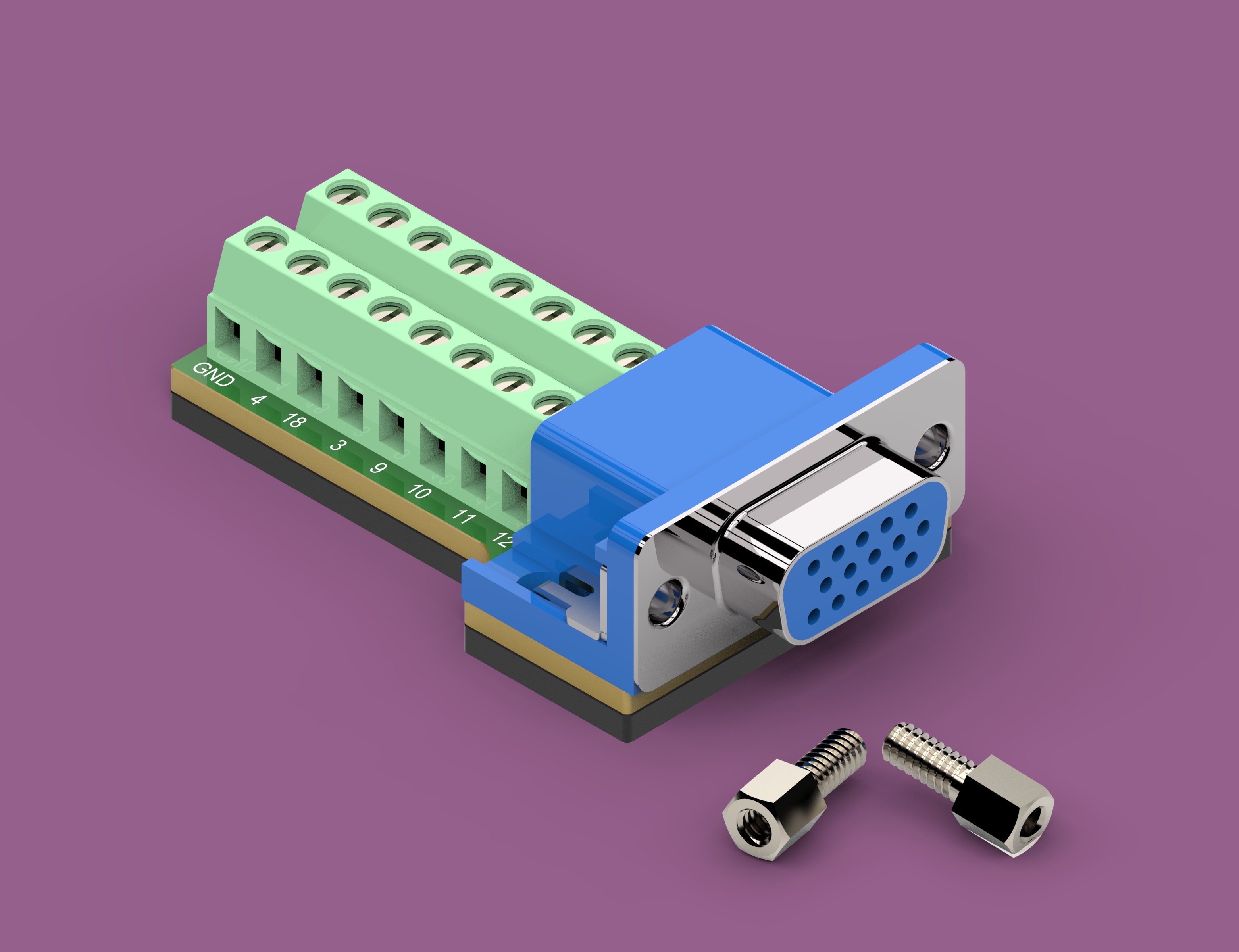 电路连接器VGA DB15-3-F控制面板PCB