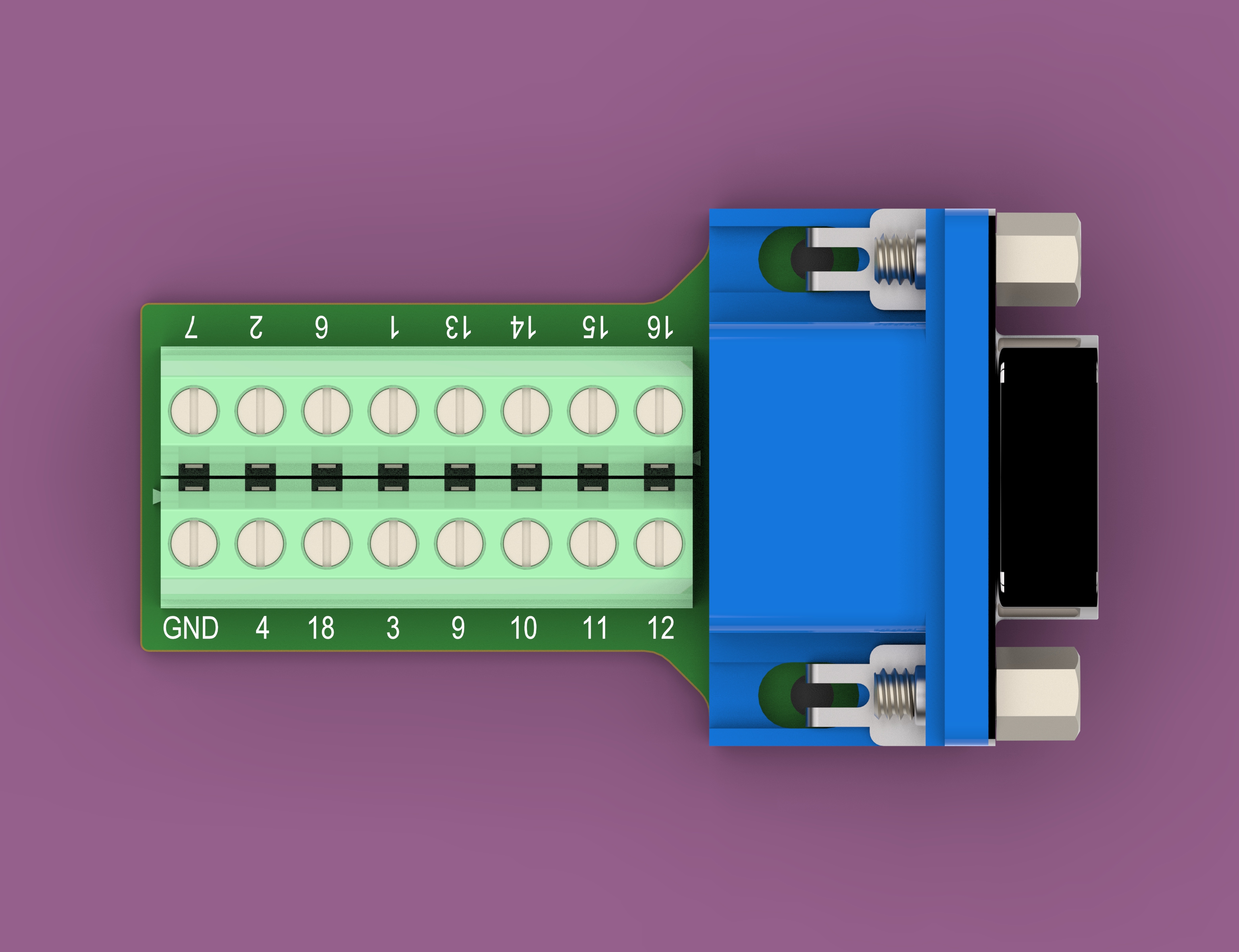 电路连接器VGA DB15-3-F控制面板PCB