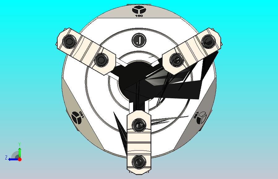 通用螺纹板直径160mm,带三个爪子