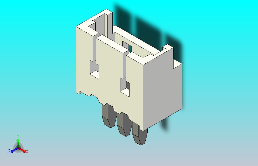 短款型直插头JST connector 1x3  P1.25mm thru hole wafer A2
