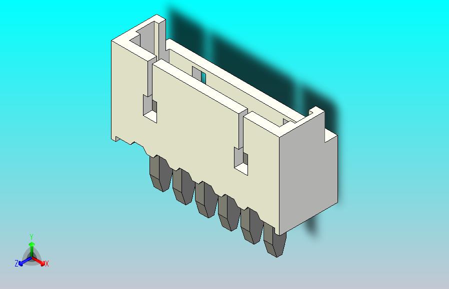 短款型直插头JST connector 1x6  P1.25mm thru hole wafer A2