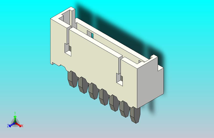 短款型直插头JST connector 1x7  P1.25mm thru hole wafer A2