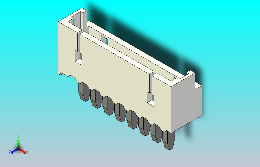 短款型直插头JST connector 1x8  P1.25mm thru hole wafer A2