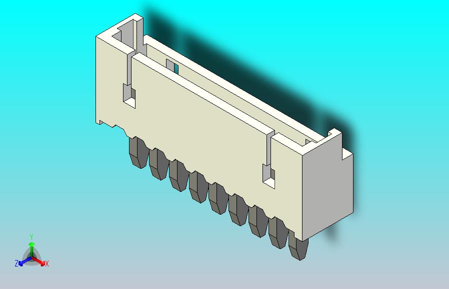 短款型直插头JST connector 1x9  P1.25mm thru hole wafer A2