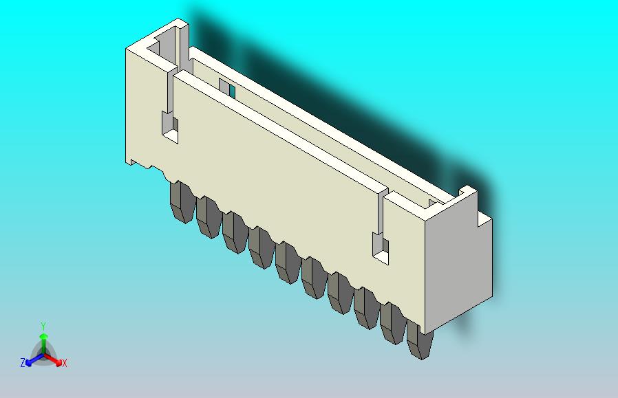 短款型直插头JST connector 1x10  P1.25mm thru hole wafer A2