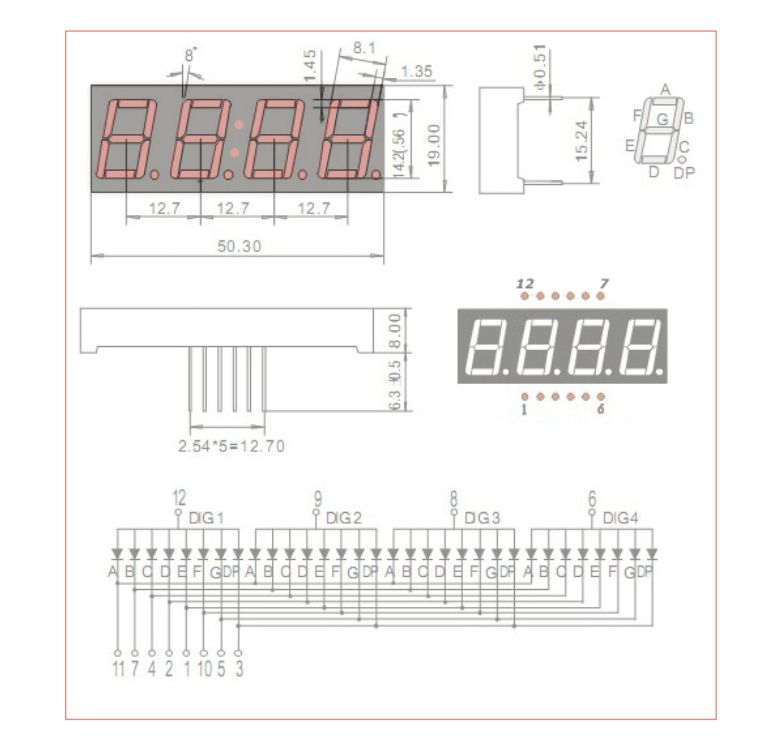 LED分段显示器(50х20мм)