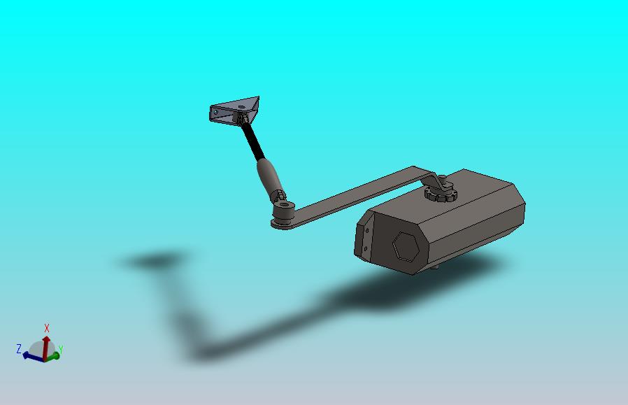 高架液压闭门器的详细3D模型