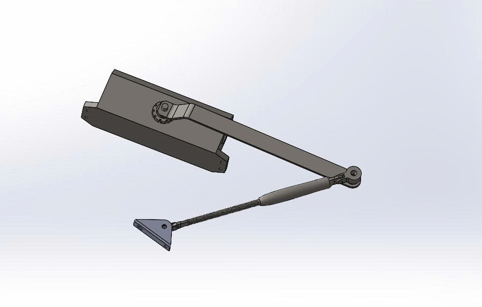 高架液压闭门器的详细3D模型