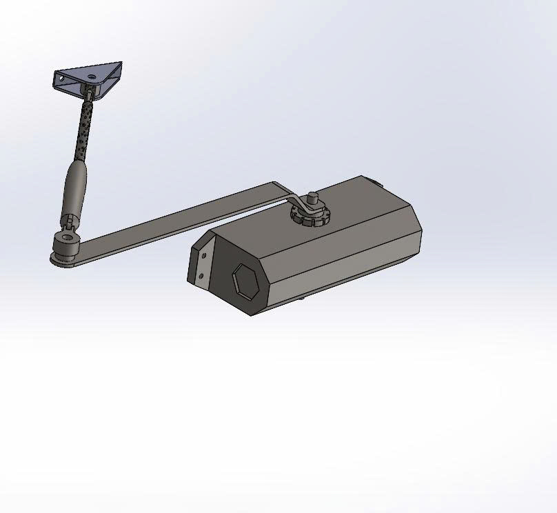 高架液压闭门器的详细3D模型