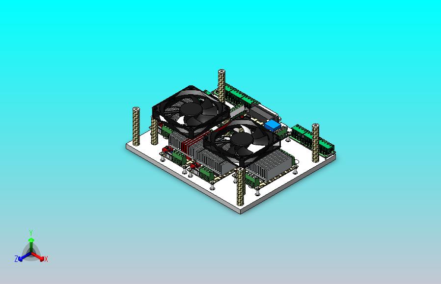 数控单元安装设计(CNC 5Axis控制器);4 个 TB6600 4.5A 驱动器单元3 转换费;2 个风扇 8015
