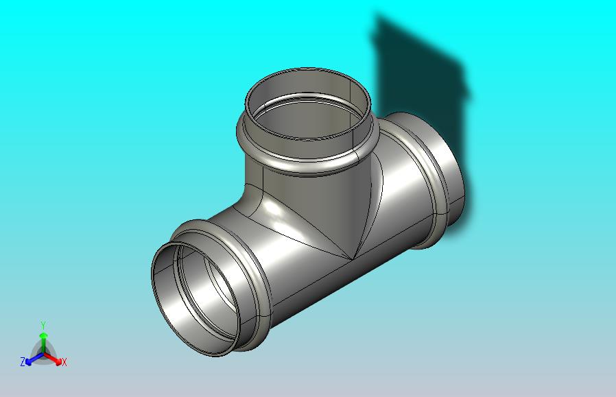 PF 40102 - 2英寸三通装配-流线型铜压力配件
