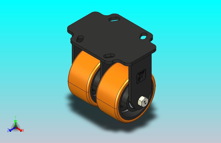 江龙脚轮_超重型 K66系列双孖固定轮4×2