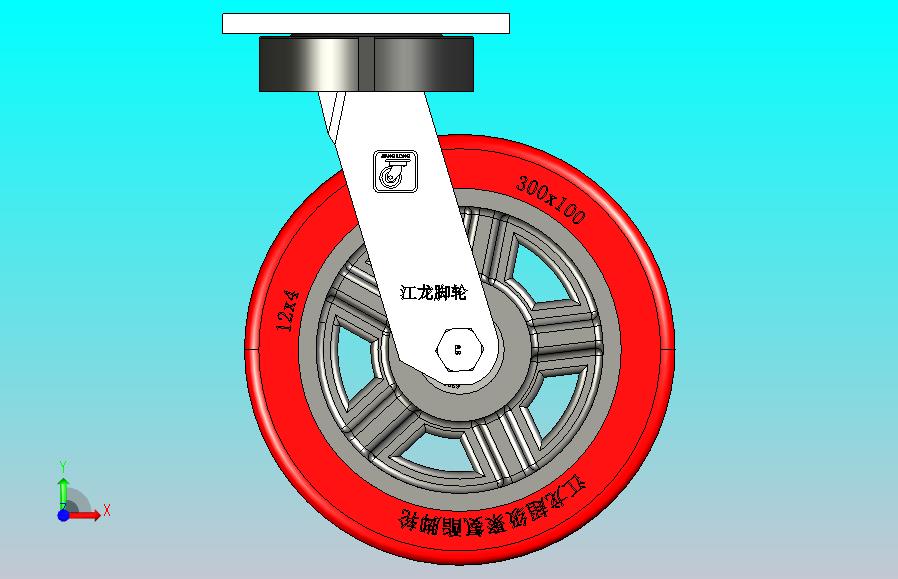 超重型铸铁PU活动轮12×4