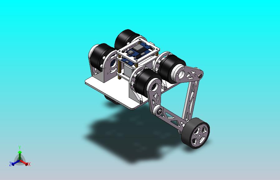 开源Robotmaster轮式双足机器人3D数模图纸 Solidworks设计