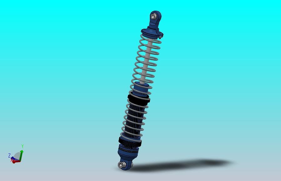 140毫米RC遥控车弹簧减震器3D图纸 Solidworks设计