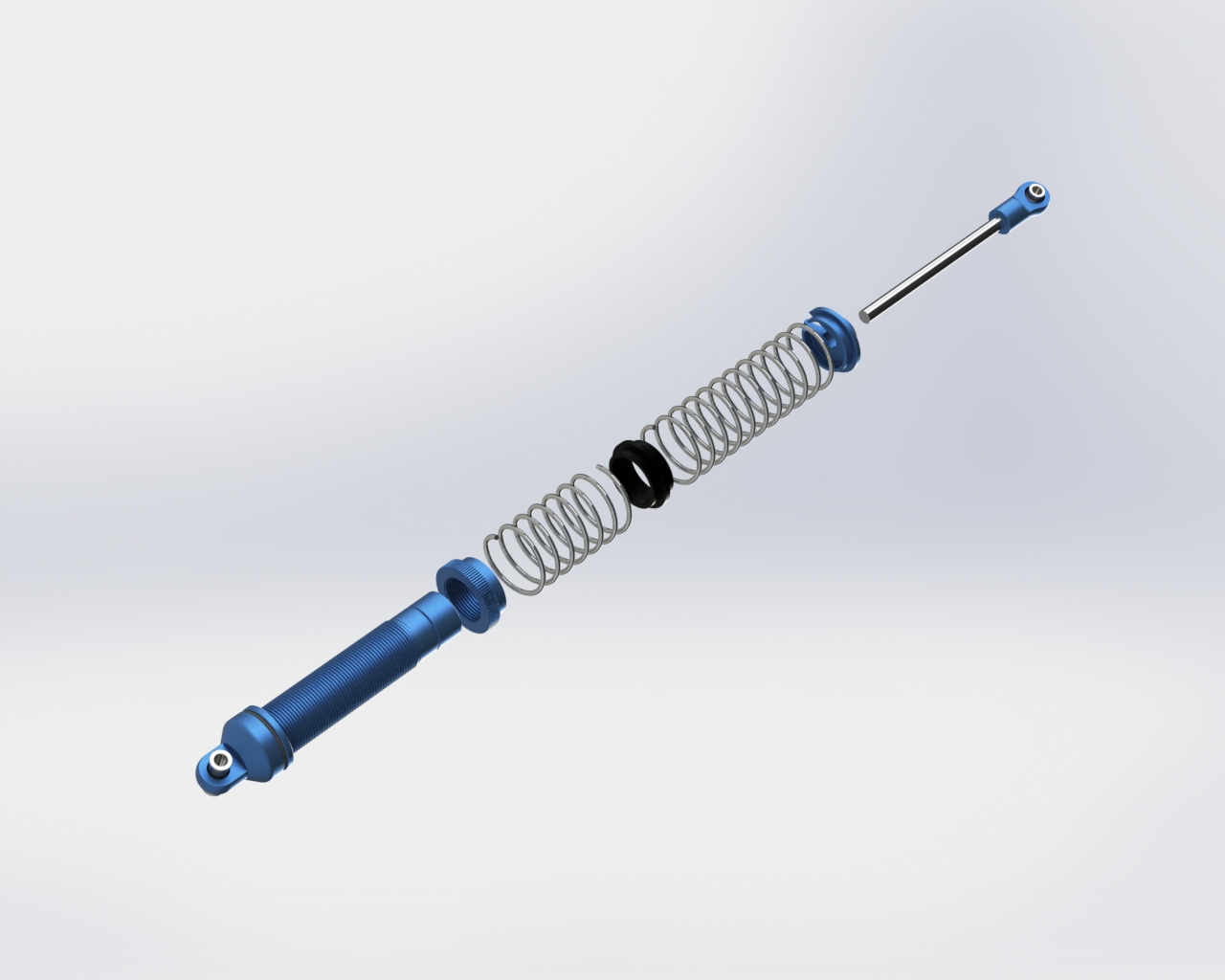140毫米RC遥控车弹簧减震器3D图纸 Solidworks设计