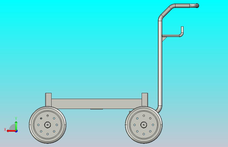 通用推行式手推车简易模型3D图纸 STEP格式