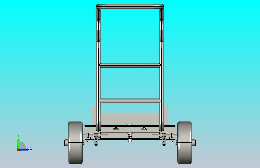 通用推行式手推车简易模型3D图纸 STEP格式